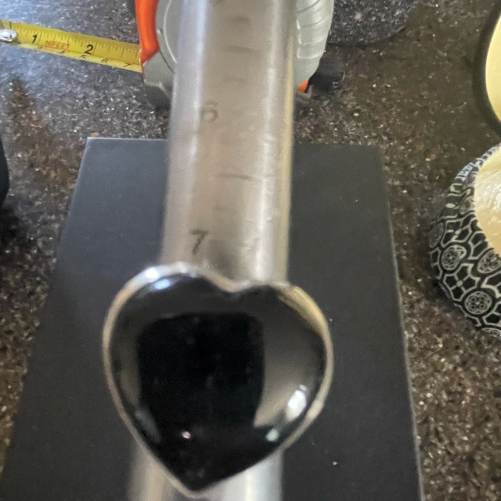Black heart ring onyx 925 size 8